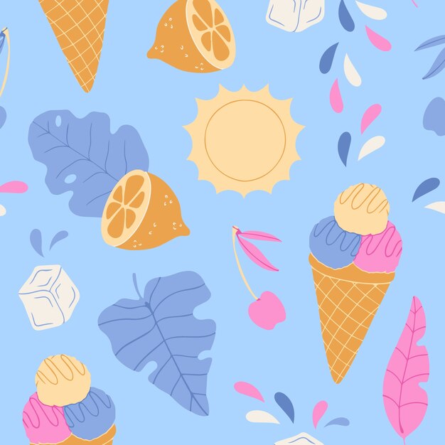 Free vector flat pastel summer pattern design