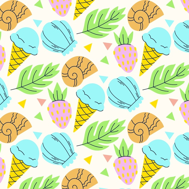 Flat pastel summer pattern design