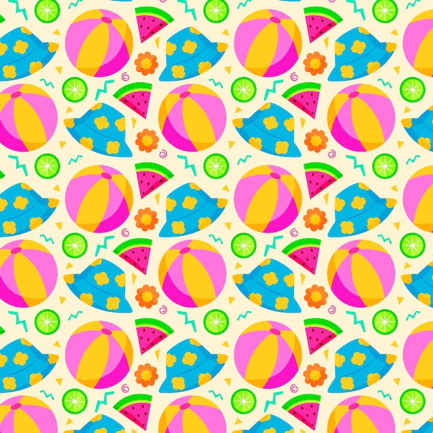 Free vector flat patten design for summertime