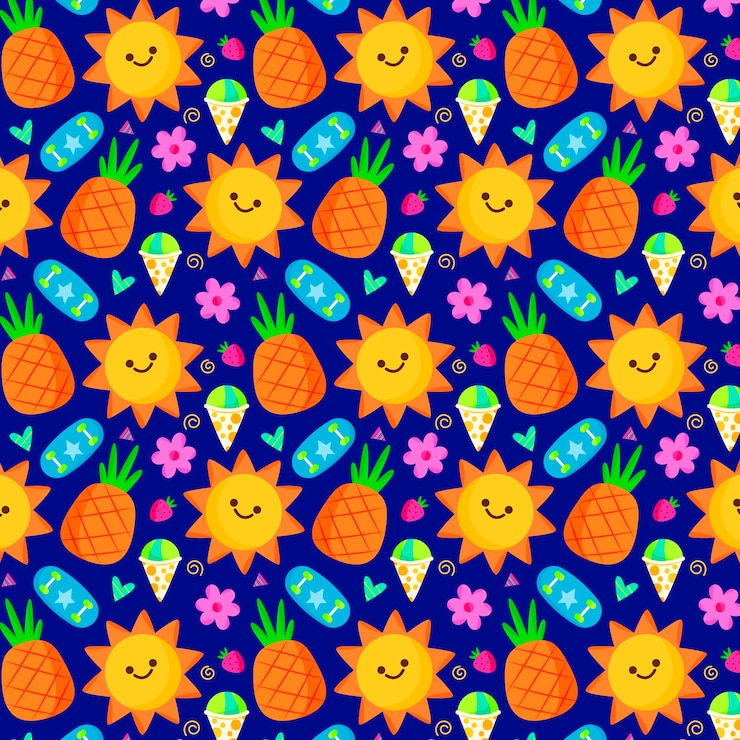 Free Vector flat patten design for summertime