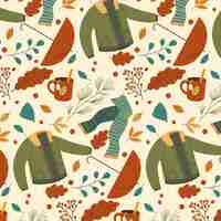 Free vector flat pattern design for autumn season celebration