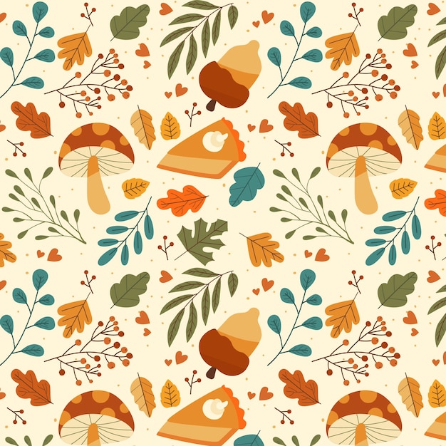 가을 시즌 축하 를 위한 평평 한 패턴 디자인