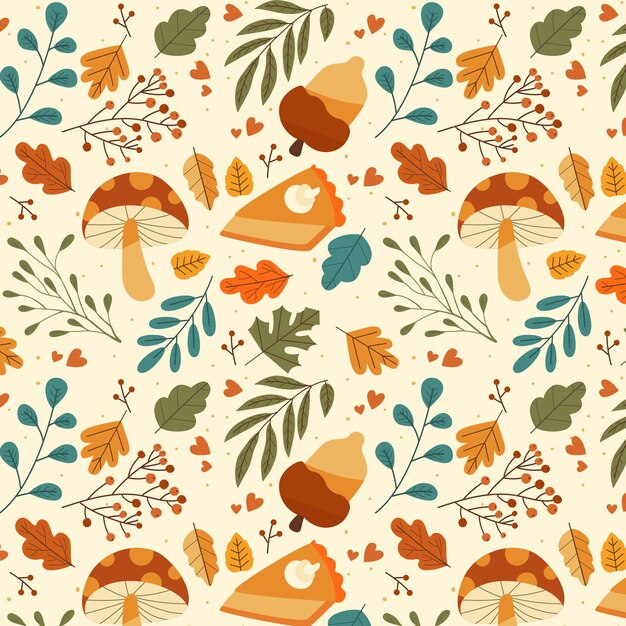 Flat pattern design for autumn season celebration