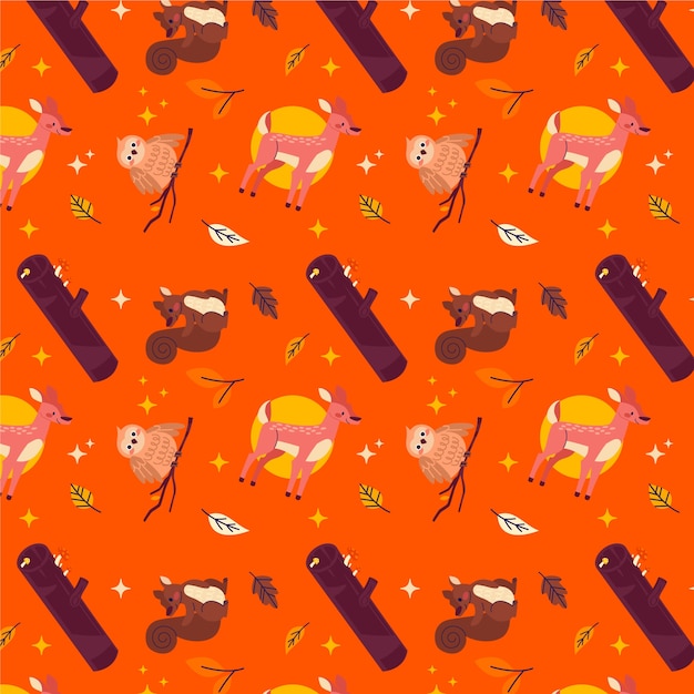 Free vector flat pattern design for autumn season celebration