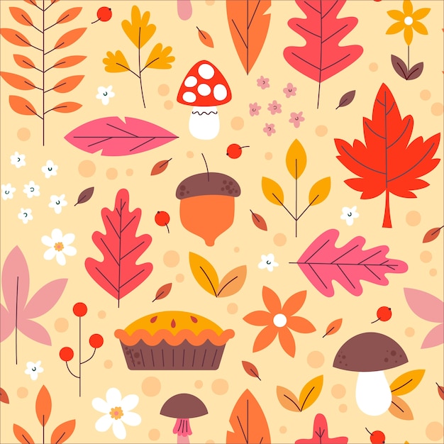 Flat pattern design for autumn season celebration