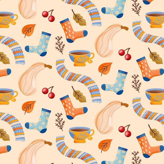 Flat pattern design for autumn season celebration