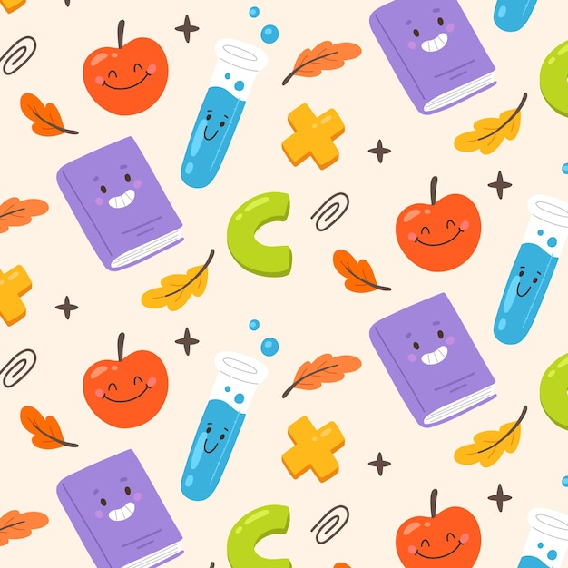 Free vector flat pattern design for back to school event