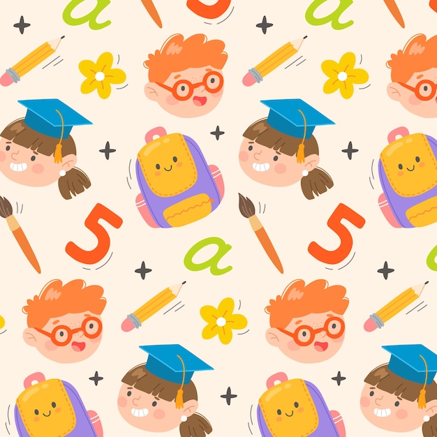 Free vector flat pattern design for back to school event