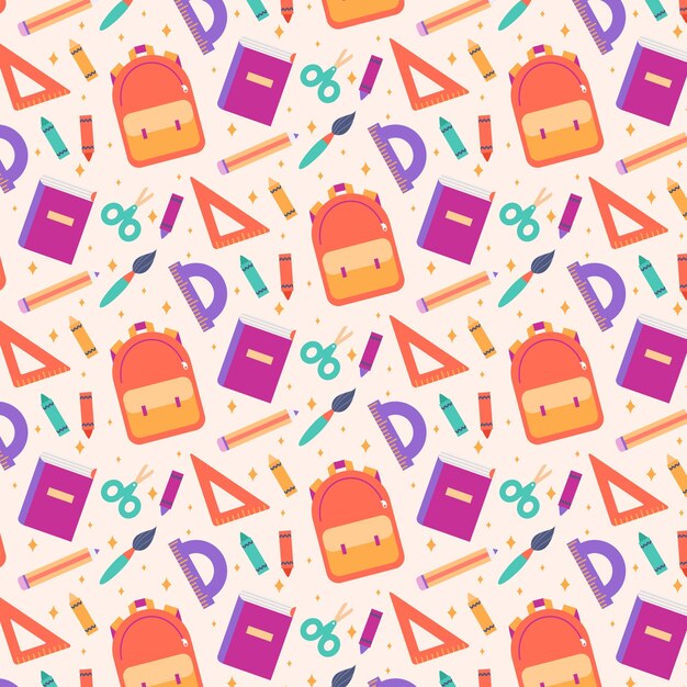 Flat pattern design for back to school season