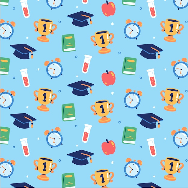 Free vector flat pattern design for back to school season