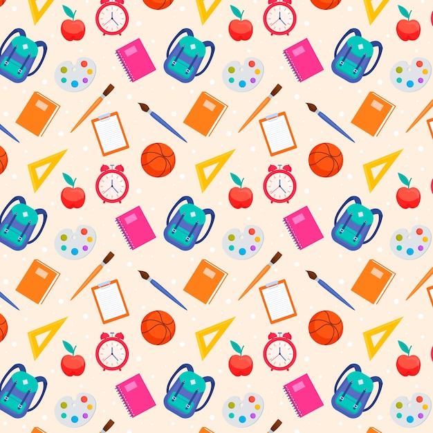 Free vector flat pattern design for back to school season