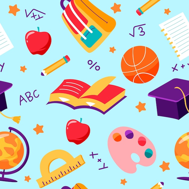 Free vector flat pattern design for back to school season