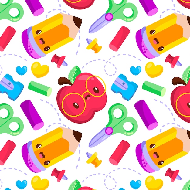 Free vector flat pattern design for back to school season