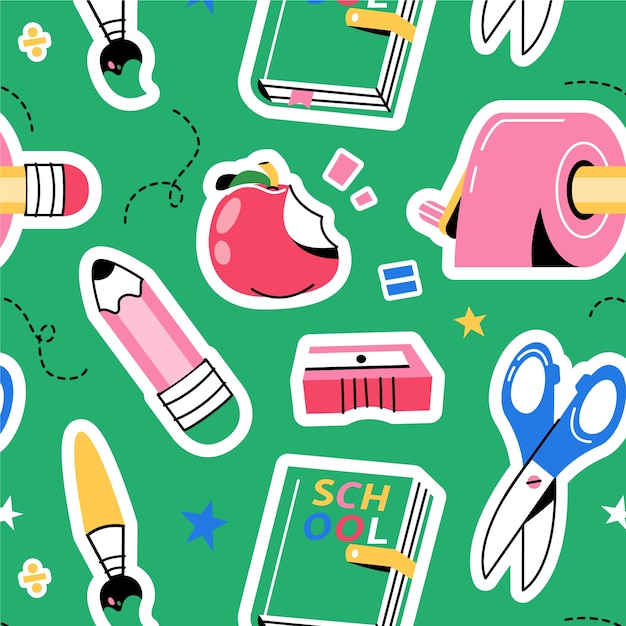 Free vector flat pattern design for back to school season