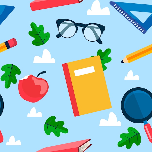 Free vector flat pattern design for back to school season