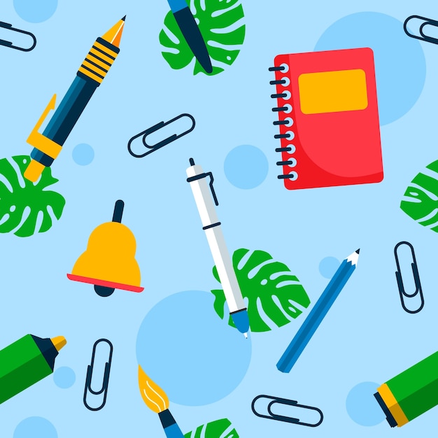 Free vector flat pattern design for back to school season