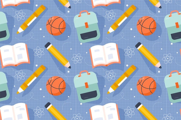 Free vector flat pattern design for back to school