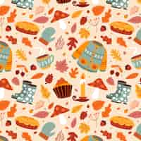 Free vector flat pattern design for fall season celebration