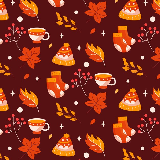 Flat pattern design for fall season celebration