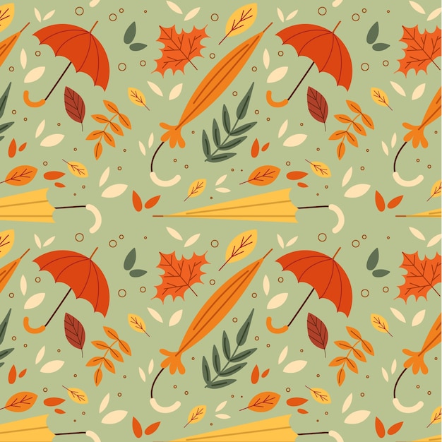 가을 시즌 축하를 위한 플랫 패턴 디자인