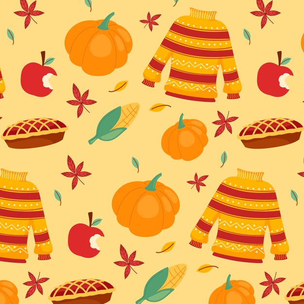 Flat pattern design for fall season celebration