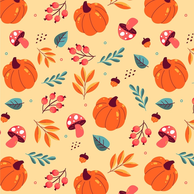 Free vector flat pattern design for fall season celebration