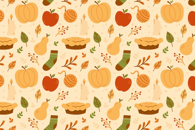 Flat pattern design for fall season celebration