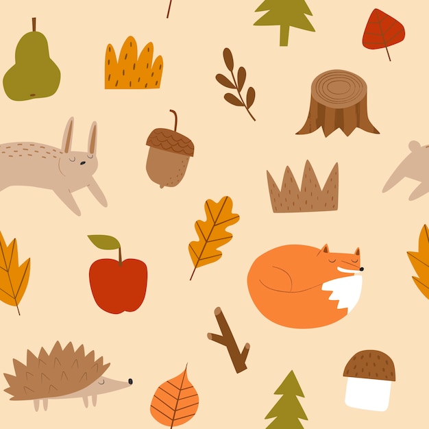 Free vector flat pattern design for fall season