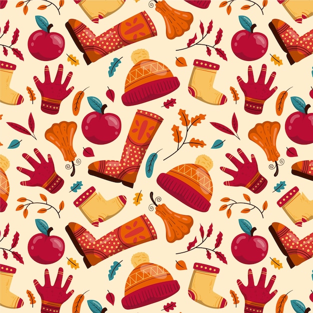 Free vector flat pattern design for fall season