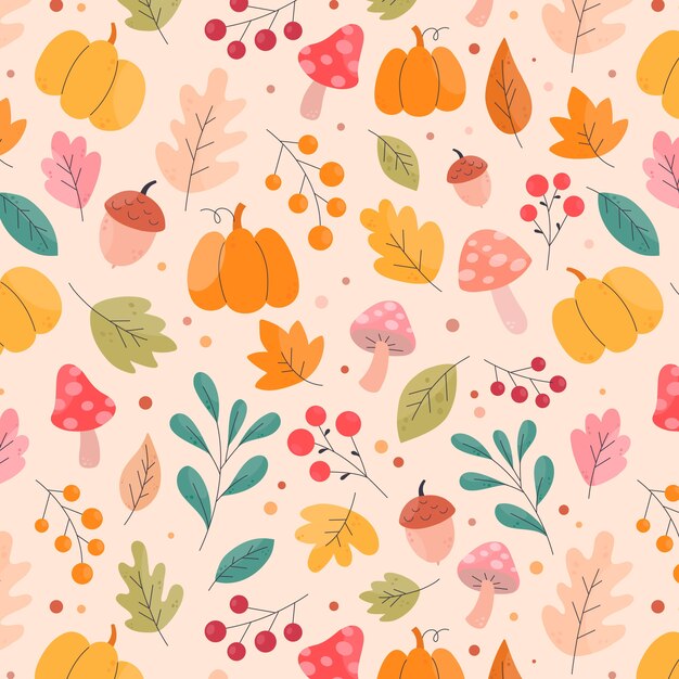 Free vector flat pattern design for fall season