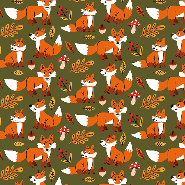 Free vector flat pattern design for fall season