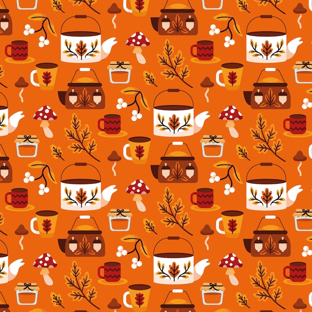 Free vector flat pattern design for fall season