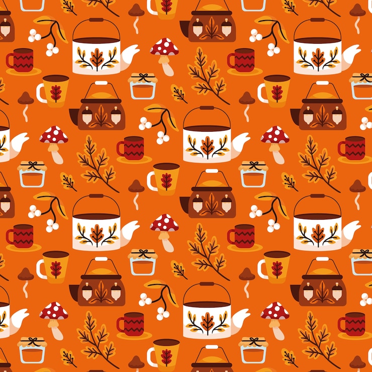 Free Vector flat pattern design for fall season
