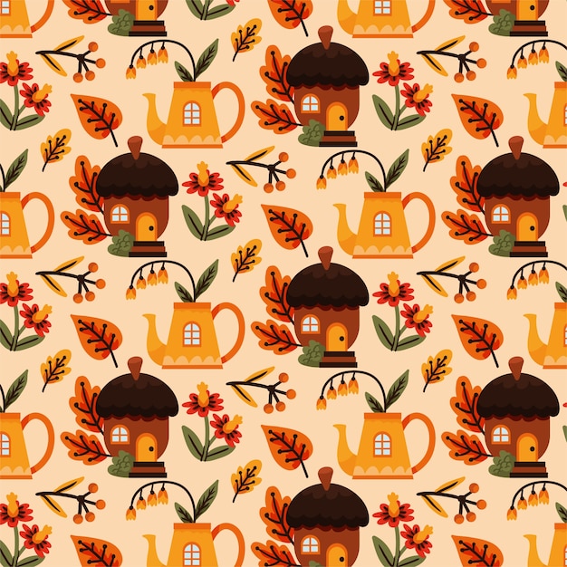 Free vector flat pattern design for fall season