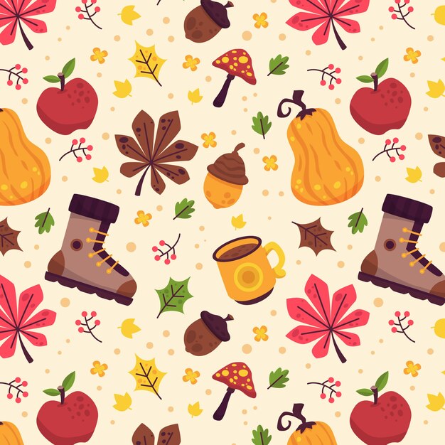 Free vector flat pattern design for fall season