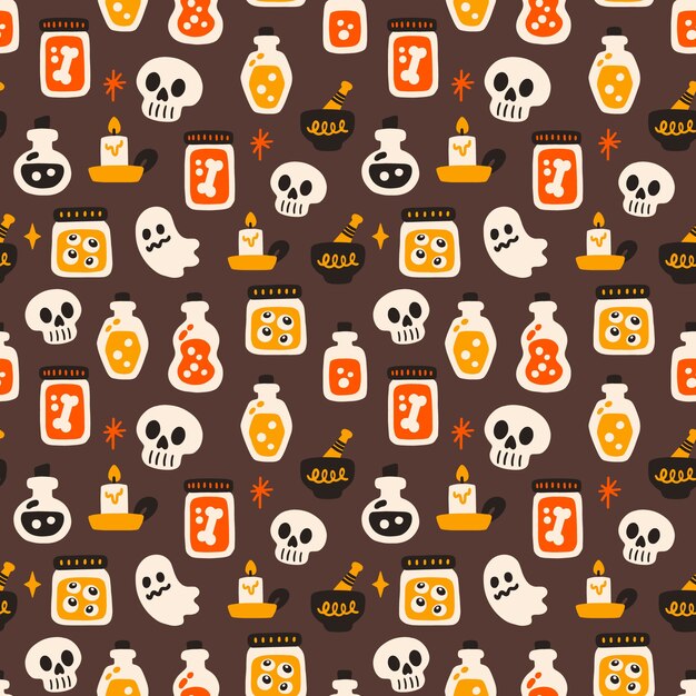 Free Vector flat pattern design for halloween celebration
