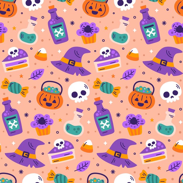 Flat pattern design for halloween season celebration