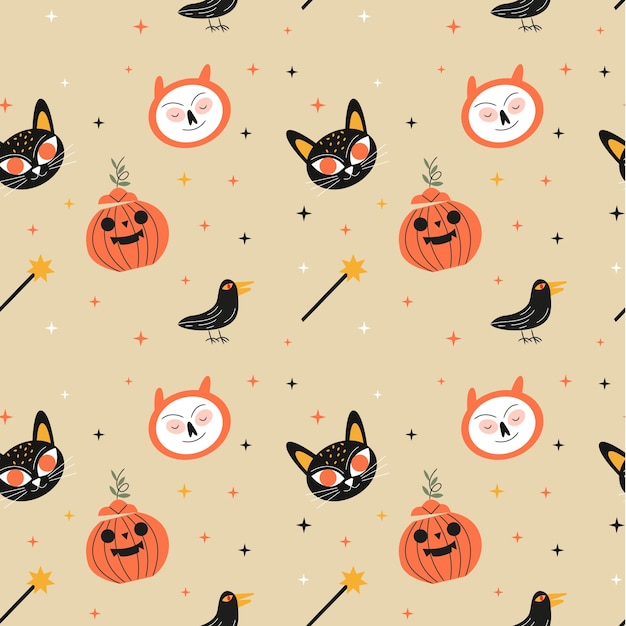 Vettore gratuito design piatto per la celebrazione della stagione di halloween