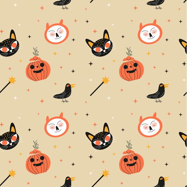 Flat pattern design for halloween season celebration