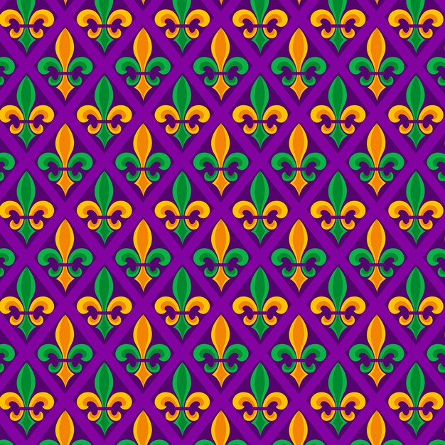 Flat pattern design for mardi gras festival