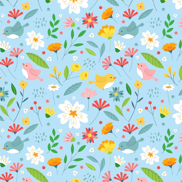 Free vector flat pattern design for spring season