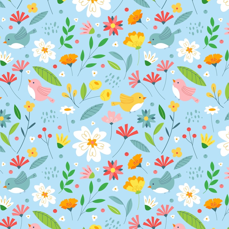 Free Vector flat pattern design for spring season