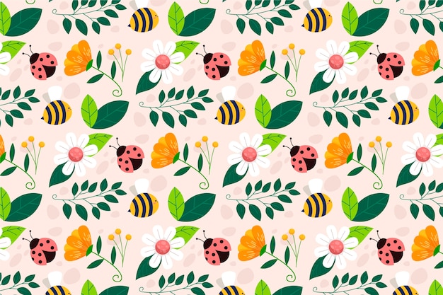 Free vector flat pattern design for spring season