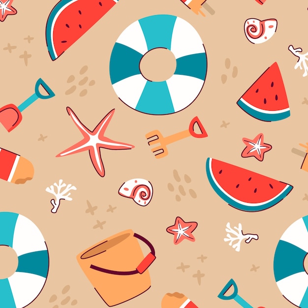 Free vector flat pattern design for summer season