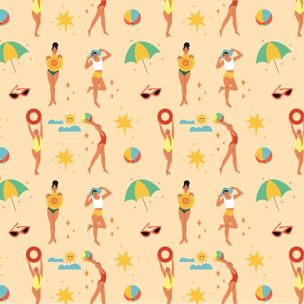 Free vector flat pattern design for summer season