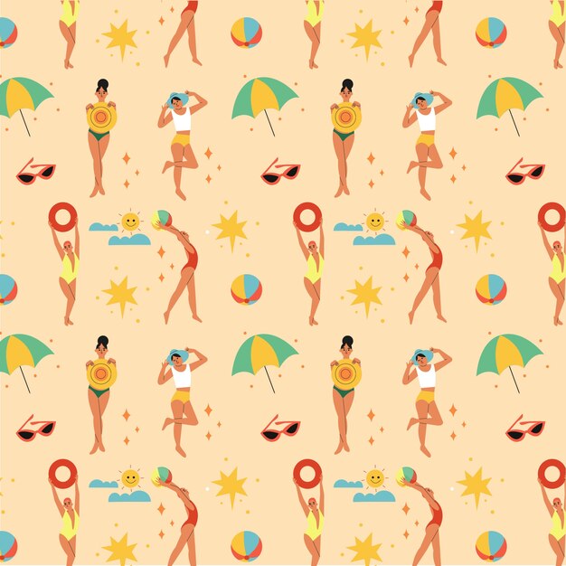 Flat pattern design for summer season