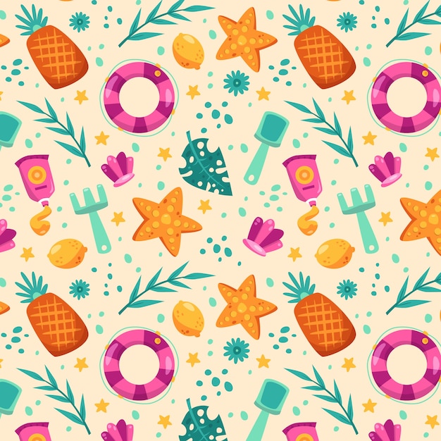 Free vector flat pattern design for summer season