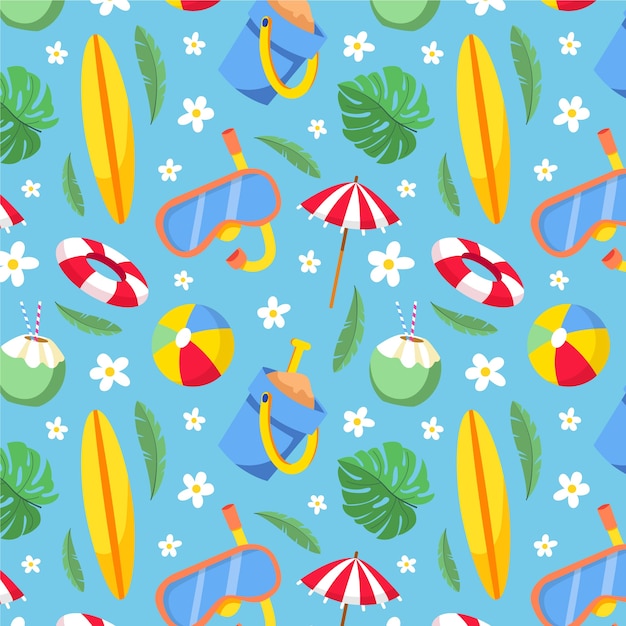 Free vector flat pattern design for summer season