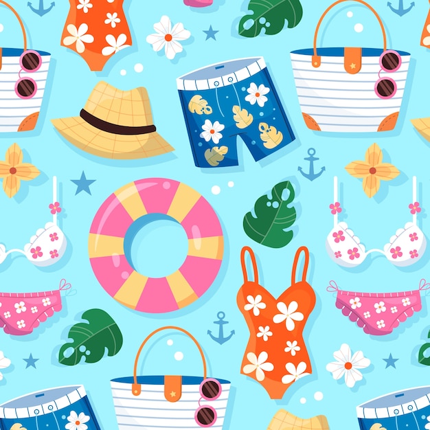 Free vector flat pattern design for summertime