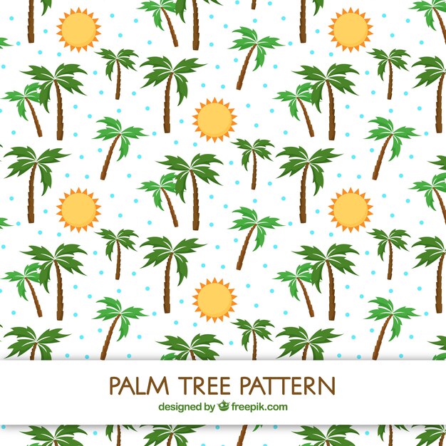 flat pattern of suns and palm trees